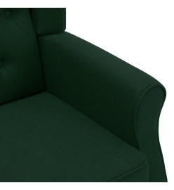 Fauteuil avec repose-pied Vert foncé Tissu