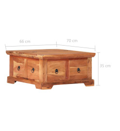 Table basse 66 x 70 x 35 cm Bois solide d'acacia