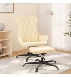 Chaise de relaxation avec repose-pied Crème Similicuir