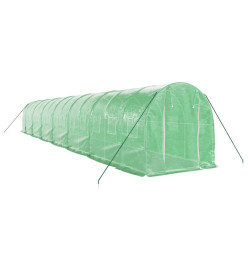 Serre avec cadre en acier vert 28 m² 14x2x2 m