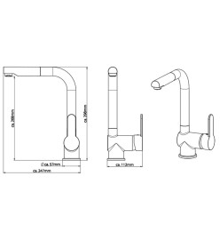 SCHÜTTE Mitigeur d'évier avec jet rétractable LONDON aspect d'inox