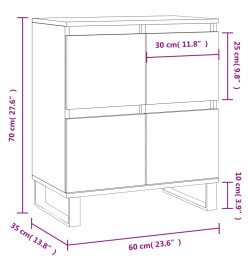 Buffet Chêne fumé 60x35x70 cm Bois d'ingénierie