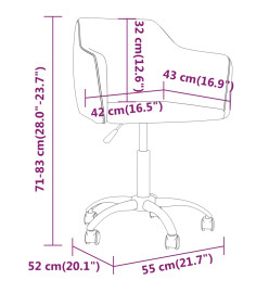 Chaises pivotantes à manger lot de 2 Gris foncé Velours