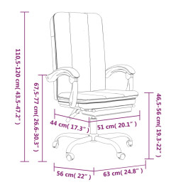 Fauteuil inclinable de bureau Blanc Similicuir