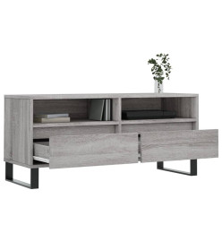 Meuble TV sonoma gris 100x34,5x44,5 cm bois d'ingénierie