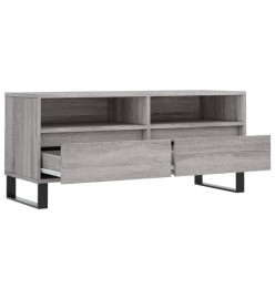 Meuble TV sonoma gris 100x34,5x44,5 cm bois d'ingénierie