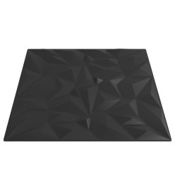 Panneaux muraux 48 pcs noir 50x50 cm EPS 12 m² améthyste