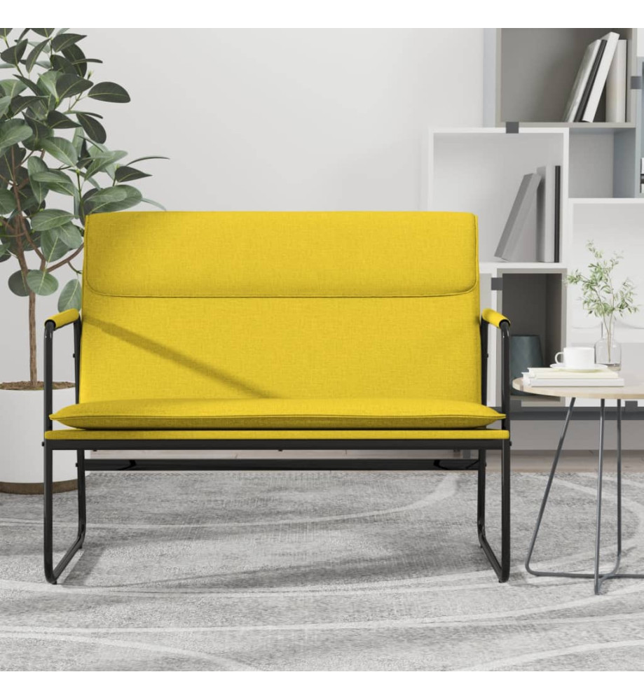 Banc Jaune clair 100x64x80 cm Tissu