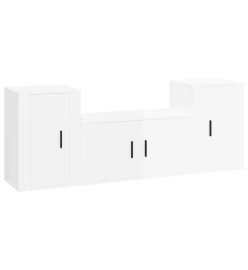 Ensemble de meubles TV 3 pcs Blanc brillant Bois d'ingénierie