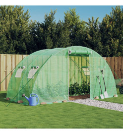 Serre avec cadre en acier vert 8 m² 4x2x2 m