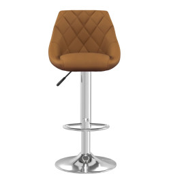 Tabourets de bar lot de 2 marron velours