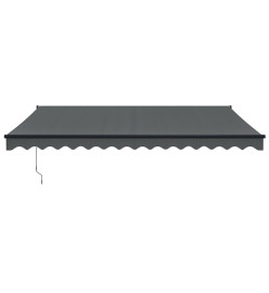 Auvent rétractable anthracite 4,5x3 m tissu et aluminium