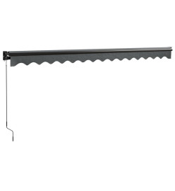 Auvent rétractable anthracite 4,5x3 m tissu et aluminium