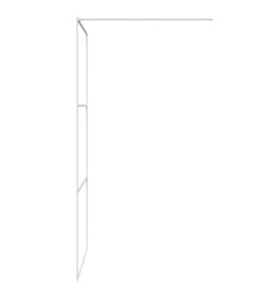 Paroi de douche Blanc 100x195 cm Verre ESG transparent