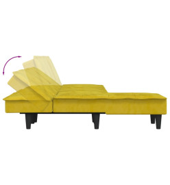 Canapé-lit en forme de L jaune 255x140x70 cm velours