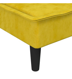 Canapé-lit en forme de L jaune 255x140x70 cm velours