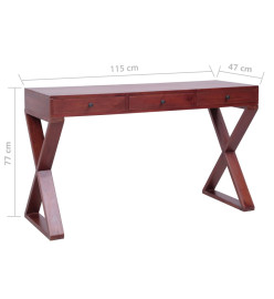 Bureau d'ordinateur Marron 115x47x77 cm Bois d'acajou massif