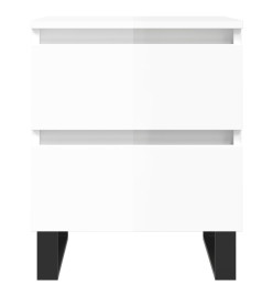 Tables de chevet 2 pcs blanc brillant 40x35x50 cm