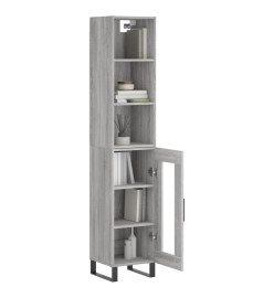 Buffet haut Sonoma gris 34,5x34x180 cm Bois d'ingénierie