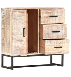 Buffet Blanc 73x30x75 cm Bois d'acacia massif