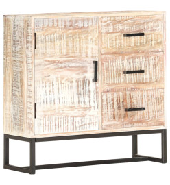 Buffet Blanc 73x30x75 cm Bois d'acacia massif