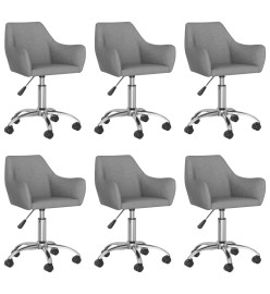 Chaises pivotantes à manger lot de 6 Gris clair Tissu