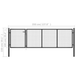 Portillon Acier 350x100 cm Anthracite