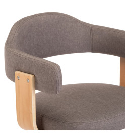 Chaise pivotante de bureau Taupe Bois courbé et tissu