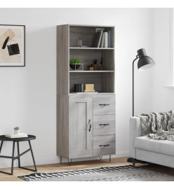 Buffet haut Sonoma gris 69,5x34x180 cm Bois d'ingénierie