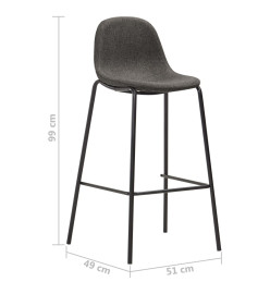 Chaises de bar lot de 4 gris foncé tissu