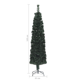 Arbre de Noël artificiel mince et support 120 cm fibre optique