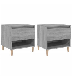 Tables de chevet 2 pcs Sonoma gris 50x46x50cm Bois d’ingénierie