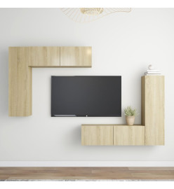 Ensemble de meubles TV 4 pcs Chêne sonoma Aggloméré