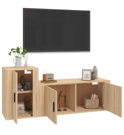 Ensemble de meubles TV 2 pcs chêne sonoma bois d'ingénierie