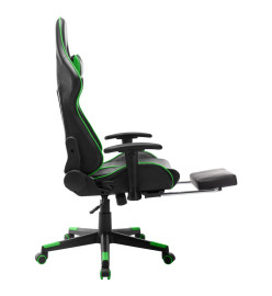 Chaise de jeu avec repose-pied Noir et vert Cuir artificiel