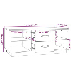 Table basse 100x50x41 cm Bois massif de pin