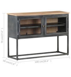 Buffet Gris 100x30x70 cm Bois d'acacia massif