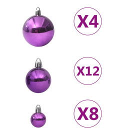 Ensemble de boules de Noël 100 pcs Violet