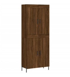 Buffet haut Chêne marron 69,5x34x180 cm Bois d'ingénierie