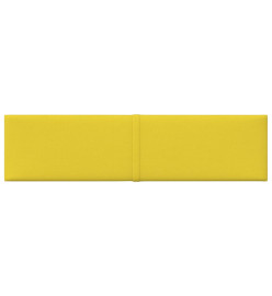 Panneaux muraux 12 pcs Jaune clair 60x15 cm Tissu 1,08 m²