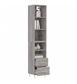 Buffet haut Sonoma gris 34,5x34x180 cm Bois d'ingénierie