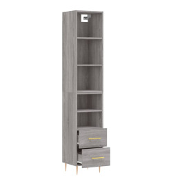 Buffet haut Sonoma gris 34,5x34x180 cm Bois d'ingénierie