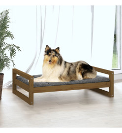 Lit pour chien Marron miel 95,5x65,5x28 cm Bois de pin solide