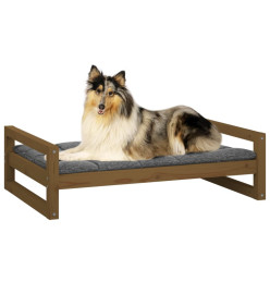 Lit pour chien Marron miel 95,5x65,5x28 cm Bois de pin solide