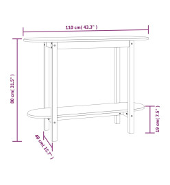 Table console Marron miel 110x40x80 cm Bois massif de pin