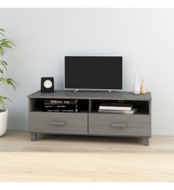 Meuble TV HAMAR Gris clair 106x40x40 cm Bois massif de pin