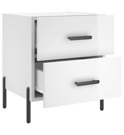 Tables de chevet 2 pcs blanc brillant 40x35x47,5 cm