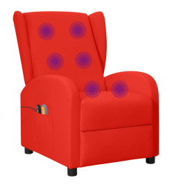 Fauteuil de massage électrique à oreilles Rouge Similicuir