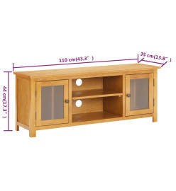 Meuble TV 110x35x44 cm Bois de chêne massif