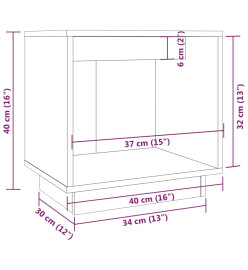 Tables de chevet 2 pcs Noir 40x30x40 cm Bois de pin solide